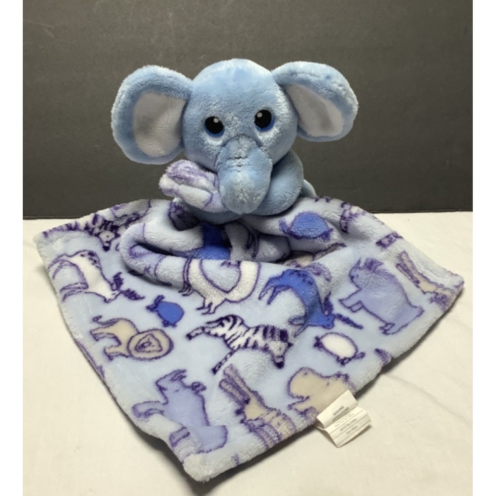 Little Beginnings 7" Blue Elephant Plush Animal w/ Security Blanket  Lovey toy